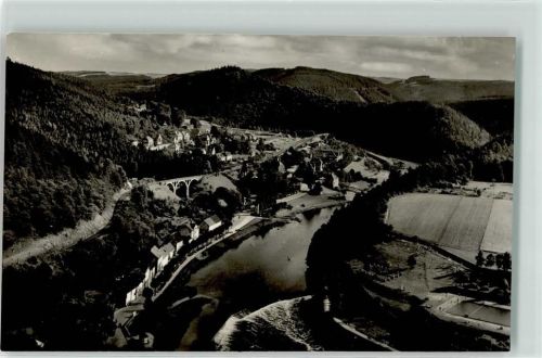Ziegenrück Blick vom Schloßberg Schwimmbad Saale