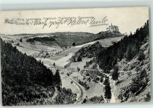 Lauenstein Burg Lauenstein Fränkisch Thüring. Grenzwarte innerer Burghof Bahnlinie