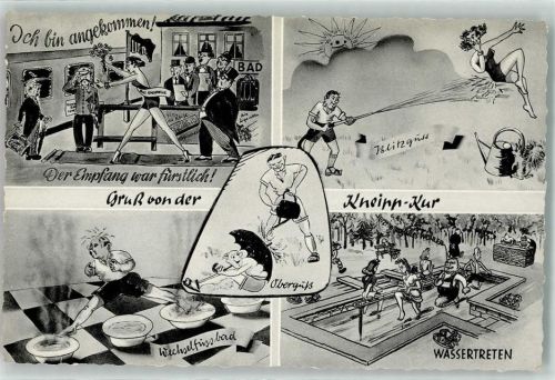 Bad Wörishofen Kneipp-Kur Blitzguss, Wassertreten , Wechselfußbad , Humor Comic