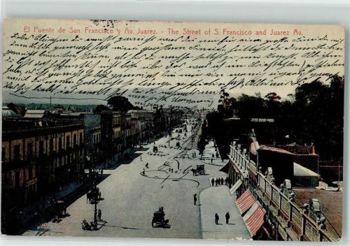 Mexiko City 1913 el Punente de San Francisco y Av. Juarez