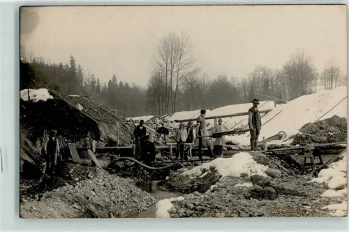 Steinabbau Bauarbeiter 1918 Privatfoto AK