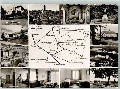 Rummelsberg Landkarte Rummelsberg Brüderhaus Erholungsheim Einbettzimmer Speiseraum Gedächtniskreuz