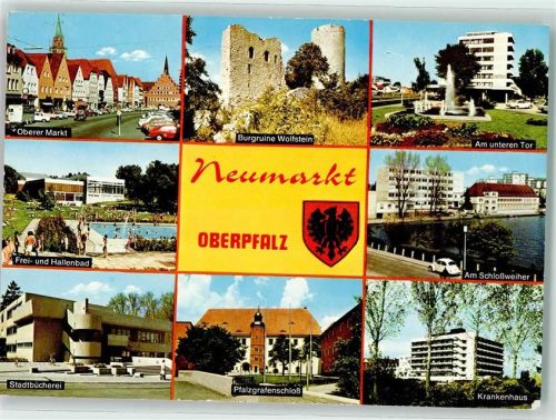 Neumarkt Stadtbücherei Krankenhaus Schwimmbad Oberer Markt Ruine Wolfstein