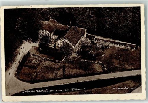 Wittmar Fliegeraufnahme Waldwirtschaft zur Asse Gasthaus Robert Marschlich