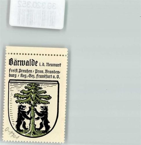 Bärwalde Wappen Kaffee Hag Nr. 3 ca. 1920-1940 Bären Tannenbaum