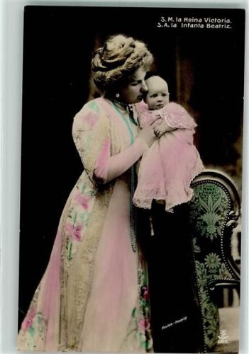 Königin Viktoria Eugenie mit Prinzessin Beatriz Adel Spanien 1910