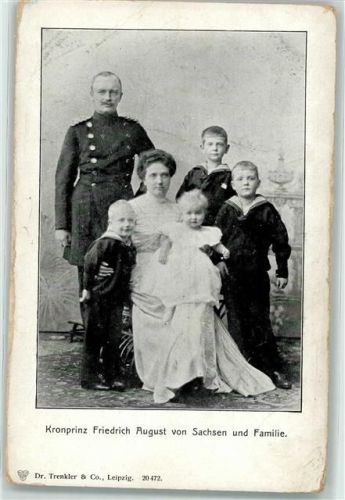 Kronprinz Friedrich August und Familie AK