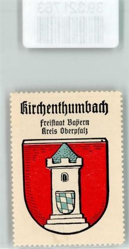 91281 W8575 Kirchenthumbach - Vignette Wappen Freistaat Bayern Kreis Obepfalz