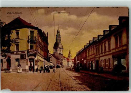 66333 W6620 Völklingen Gebrauchsspuren Wilhelmstraße Gasthaus Münchner Kind'l Altes Rathaus St. Eligius-Kirche
