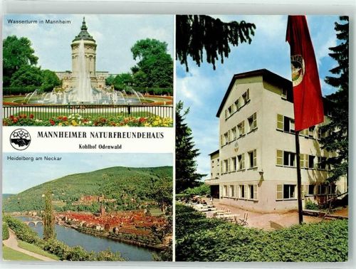 Schriesheim Mannheimer Naturfreundehaus Neckar Wasserturm Wasserfontainen