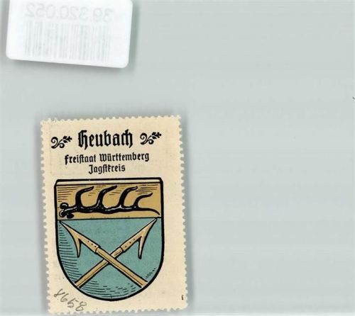 73540 W7072 Heubach , Württ Vignette Wappen Heuhaken Kaffee Hag