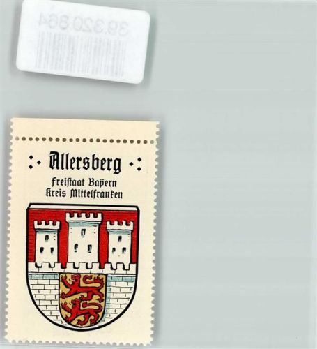 Allersberg Wappen Kaffee Hag Nr. 4 ca. 1920-1940 Burg Zinnenmauer Löwen