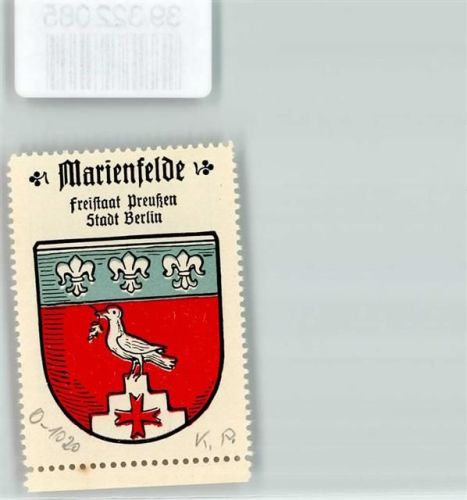 10115 W1000 Marienfelde - Vignette Wappen Freistaat Preußen Stadt Berlin
