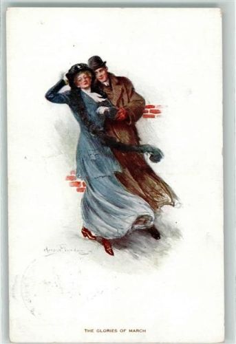 1912 The Glories of March , Jahreszeit Liebespaar , Series 782 R. Chapman Co Ny