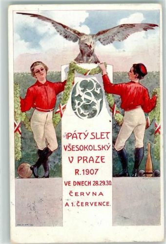 Prag Praha Paty Slet Vsesokolsky 1907 - Falken AK Turnfest 1907