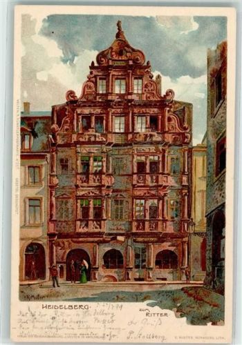 Heidelberg 1899 Zum Ritter - Architektur , Verlag Velten 257 AK