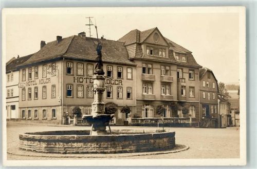 36404 O6220 Vacha Foto AK Hotel Adler Vitusbrunnen Fulda