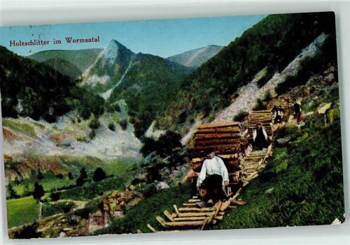 1915 Holzschlitter im Wormsatal Feldpost Bay. Landw. Inf. Regt. 6. Kompagnie