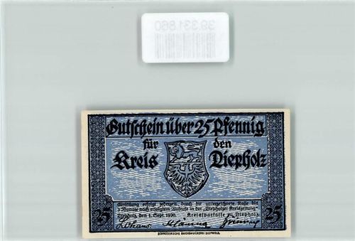 49356 W2840 Diepholz Geldschein Notgeld Gutschein 25 Pfennig Bauernscheune