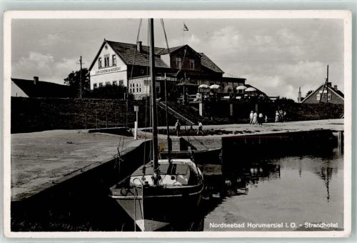 Horumersiel Strandhotel Boot Schiff Nordseebad Gasthaus zur schönen Aussicht