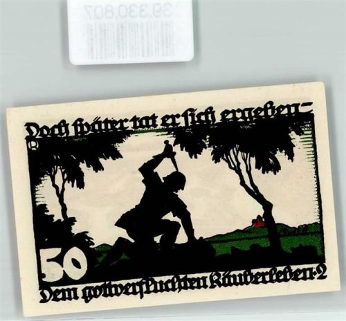 Vechta Notgeld 50 Pfennig Festung Soldat Dolch