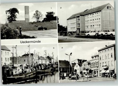 Ueckermünde Sowj. Ehrenmal Poliklinik Hafen Karl Marx-Platz