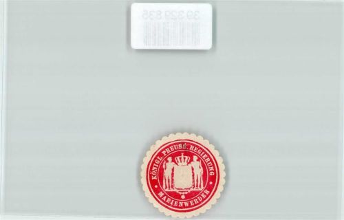 16348 O1281 Marienwerder b Bernau b Berlin Siegelmarke Königl. Preuss. Regierung Marienwerder