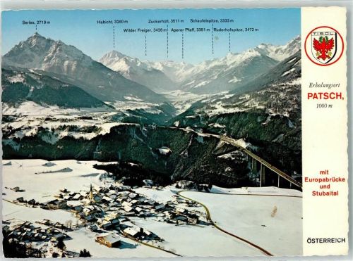 Patsch Winter mit Europabrücke und Stubaital