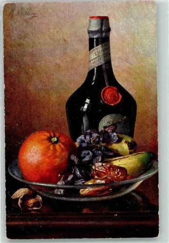 Stilleben Obst Whiskey Theo Stroefer Serie 410 Dess6