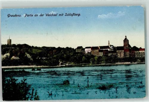 Graudenz 1916 Weichsel Schlossberg Turm