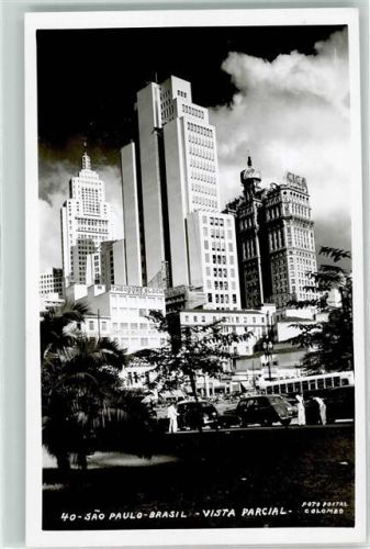 Sao Paulo Vista Parcial Auto Omnibus Hochhaus Cola Cica Palmen