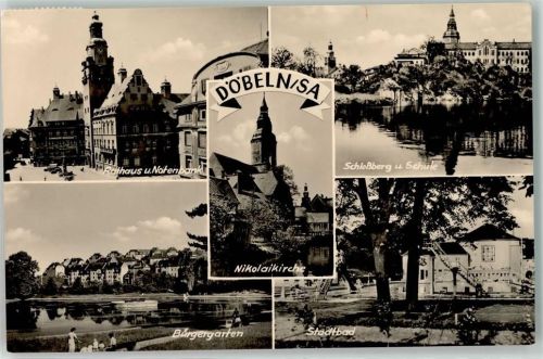 Döbeln Schloßberg Schule Rathaus Notenbank Bürgergarten Schwimmbad