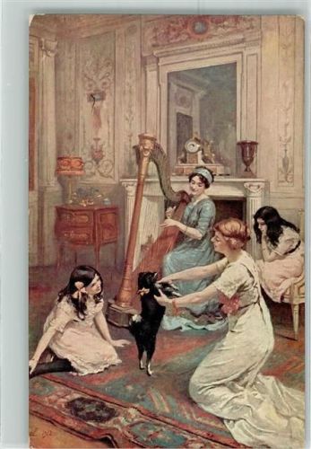 sign.Hurel S. Frauen Hund Die Tanzstunde Salon de Paris Nr.567