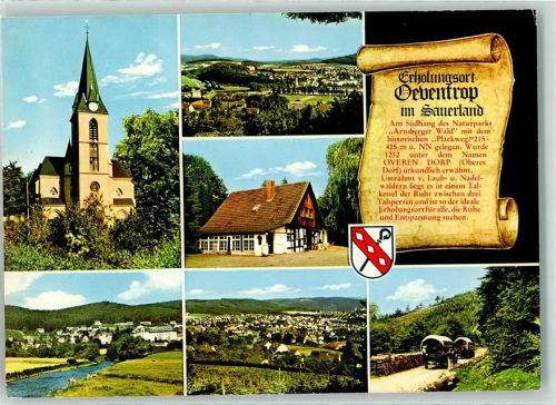 59755 W5760 Oeventrop , Sauerland - Planwagen Bauernhaus Pfarrkirche