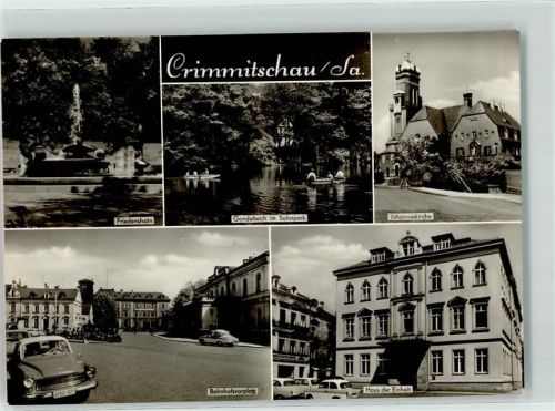 Crimmitschau Friedenshain Johanneskirche Bahnhofsvorplatz Haus der Einheit Wartburg Trabant