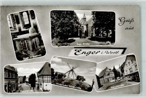 Enger Wittekind's Grab Hist. Windmühle Hauptstraße