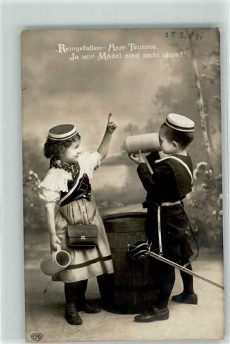 1909 Kinder Tracht Spruch Bierkrug