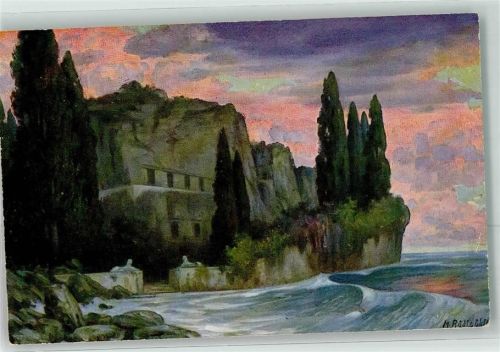 Abendstimmung am Meer Ruine EKN Serie 332-4