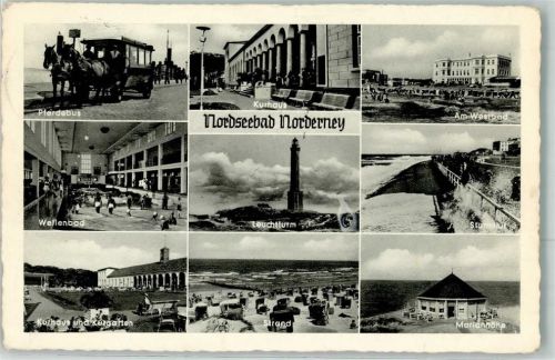 Norderney Pferdebus am Westbad Leuchtturm Wellenbad Marienhöhe