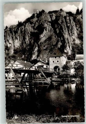 Essing Alte Holzbrücke vor Burg Randeck