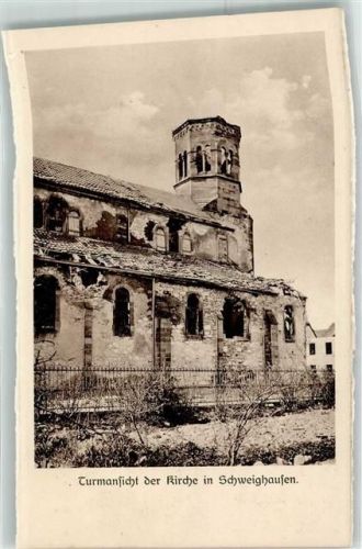 Schweighouse-sur-Moder 1914 - 1915 Turmansicht der Kirche