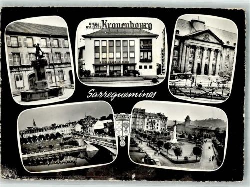 Sarreguemines Fontaine de Diane Restaurant Au Tigre Entree Palais Justice Pont sur la Sarre Place de la Gare Wappen Gasthaus Auto
