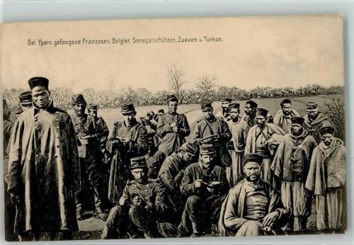 Franzosen Belgier Senegalschützen Zuaven und Turkos