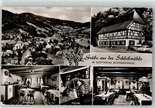 Glottertal Gasthaus Zur Schloßmühle Mühlrad Schwarzwaldstube Schloßstube