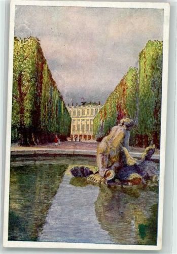 Wien Schönbronn Schloss mit Brunnengruppe sign. Hans Ranzoni B.k.w.i. Nr. 761-3