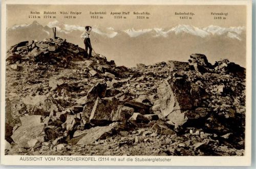 Lans Aussicht vom Patscherkofel auf die Stubaiergletsche Bergsteiger