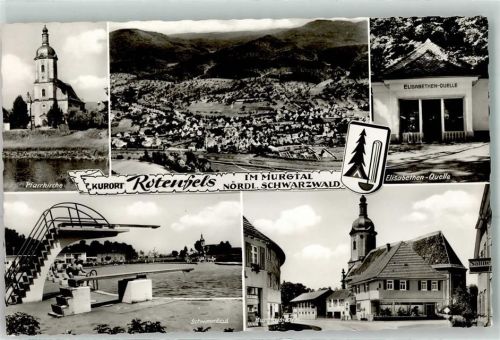 Rotenfels Schwimmbad Pfarrkirche Elisabethen-Quelle Murgtalstraße