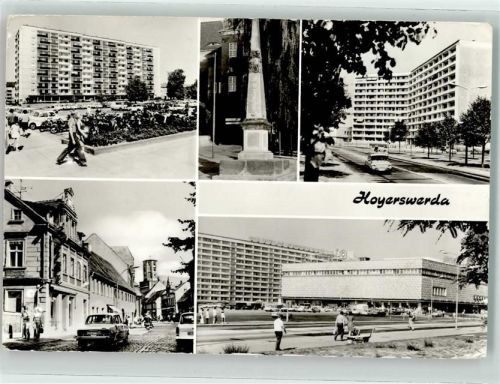 Hoyerswerda Zentrum Postsäule Hochhaus am Knie Friedrichstraße Kirchstraße