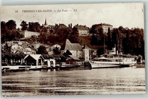 Thonon-les-Bains der Hafen Seitenraddampfer