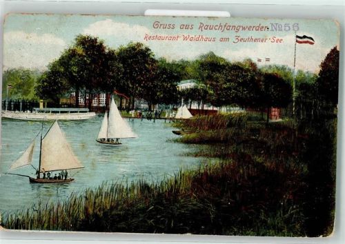 Treptow 1906 Gasthaus Waldhaus am Zeuthener See Rauchfangs­werder